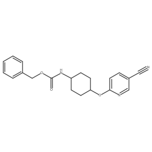 benzyl N-{4-[(5-cyanopyridin-2-yl)oxy]cyclohexyl}carbamate结构式