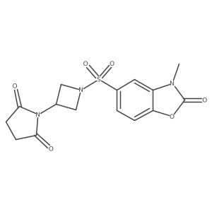 1-(1-((3-Methyl-2-oxo-2,3-dihydrobenzo[d]oxazol-5-yl)sulfonyl)azetidin-3-yl)pyrrolidine-2,5-dione Structure