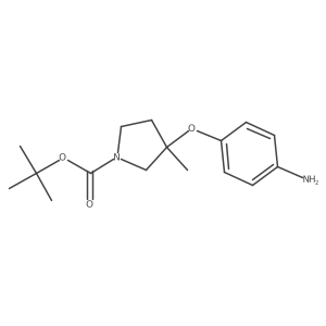 tert-Butyl 3-(4-aminophenoxy)-3-methylpyrrolidine-1-carboxylate Structure