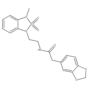 2-(benzo[d][1,3]dioxol-5-yl)-N-(2-(3-methyl-2,2-dioxidobenzo[c][1,2,5]thiadiazol-1(3H)-yl)ethyl)acetamide结构式