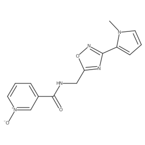 3-(((3-(1-methyl-1H-pyrrol-2-yl)-1,2,4-oxadiazol-5-yl)methyl)carbamoyl)pyridine 1-oxide结构式