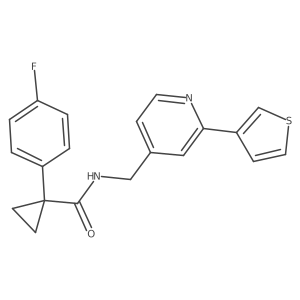 1-(4-fluorophenyl)-N-((2-(thiophen-3-yl)pyridin-4-yl)methyl)cyclopropanecarboxamide结构式