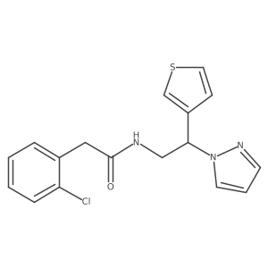 N-(2-(1H-pyrazol-1-yl)-2-(thiophen-3-yl)ethyl)-2-(2-chlorophenyl)acetamide结构式