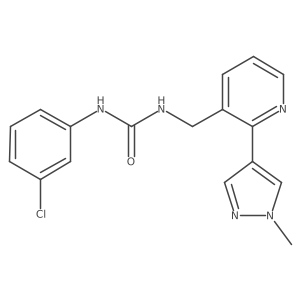 1-(3-chlorophenyl)-3-((2-(1-methyl-1H-pyrazol-4-yl)pyridin-3-yl)methyl)urea Structure