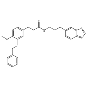 N-(3-([1,2,4]triazolo[1,5-a]pyrimidin-6-yl)propyl)-3-(3-(benzyloxy)-4-methoxyphenyl)propanamide结构式