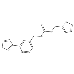 1-(Thiophen-2-ylmethyl)-3-((2-(thiophen-3-yl)pyridin-4-yl)methyl)urea Structure