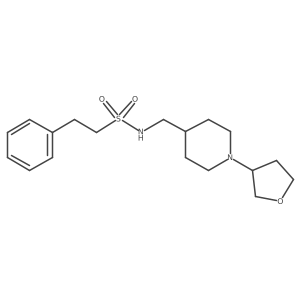 2-phenyl-N-((1-(tetrahydrofuran-3-yl)piperidin-4-yl)methyl)ethanesulfonamide Structure