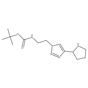 tert-butyl N-{2-[4-(pyrrolidin-2-yl)-1H-1,2,3-triazol-1-yl]ethyl}carbamate结构式