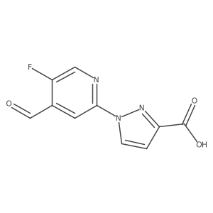 1-(5-fluoro-4-formylpyridin-2-yl)-1H-pyrazole-3-carboxylic acid结构式