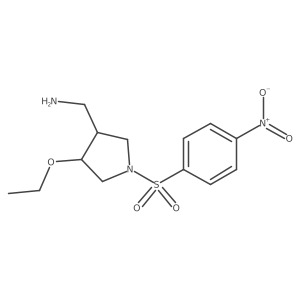 [(3R,4S)-4-Ethoxy-1-(4-nitrophenyl)sulfonylpyrrolidin-3-yl]methanamine结构式