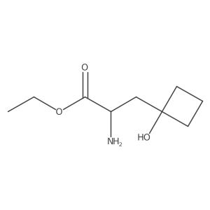 Ethyl 2-amino-3-(1-hydroxycyclobutyl)propanoate结构式