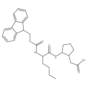 2-{2-[2-({[(9H-fluoren-9-yl)methoxy]carbonyl}amino)hexanamido]cyclopentyl}acetic acid Structure