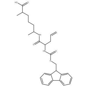 6-[2-({[(9H-fluoren-9-yl)methoxy]carbonyl}amino)pent-4-enamido]-2-methylheptanoic acid结构式