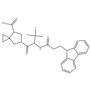 5-[2-({[(9H-fluoren-9-yl)methoxy]carbonyl}amino)-3,3,3-trifluoropropanoyl]-5-azaspiro[2.4]heptane-7-carboxylic acid Structure