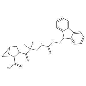 2-[3-({[(9H-fluoren-9-yl)methoxy]carbonyl}amino)-2,2-difluoropropanoyl]-2-azabicyclo[2.1.1]hexane-1-carboxylic acid结构式