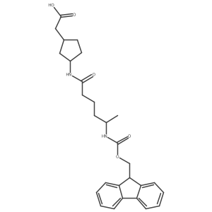 2-{3-[5-({[(9H-fluoren-9-yl)methoxy]carbonyl}amino)hexanamido]cyclopentyl}acetic acid Structure