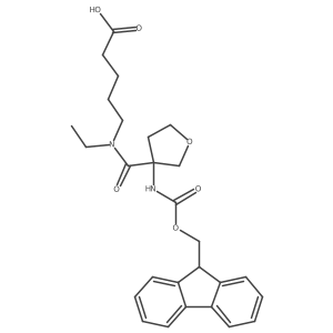5-{N-ethyl-1-[3-({[(9H-fluoren-9-yl)methoxy]carbonyl}amino)oxolan-3-yl]formamido}pentanoic acid结构式