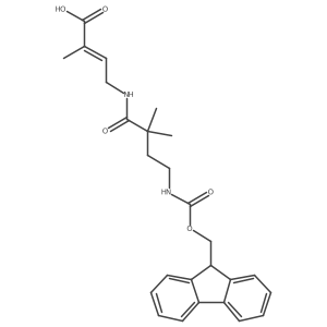 4-[4-({[(9H-fluoren-9-yl)methoxy]carbonyl}amino)-2,2-dimethylbutanamido]-2-methylbut-2-enoic acid结构式