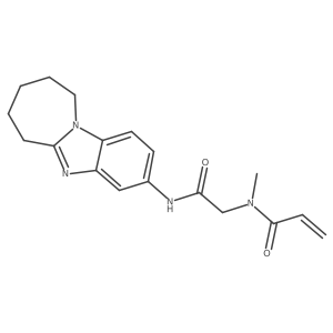 N-[({1,8-diazatricyclo[7.5.0.0,2,7]tetradeca-2(7),3,5,8-tetraen-5-yl}carbamoyl)methyl]-N-methylprop-2-enamide Structure