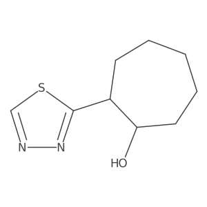 rac-(1R,2R)-2-(1,3,4-thiadiazol-2-yl)cycloheptan-1-ol结构式