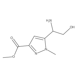 methyl 5-[(1R)-1-amino-2-hydroxyethyl]-1-methyl-1H-pyrazole-3-carboxylate结构式