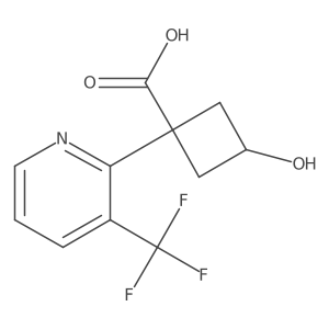 3-Hydroxy-1-[3-(trifluoromethyl)pyridin-2-yl]cyclobutane-1-carboxylic acid结构式