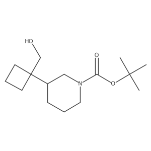 Tert-butyl 3-[1-(hydroxymethyl)cyclobutyl]piperidine-1-carboxylate结构式