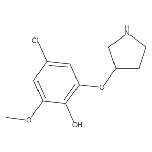 4-Chloro-2-methoxy-6-(pyrrolidin-3-yloxy)phenol结构式