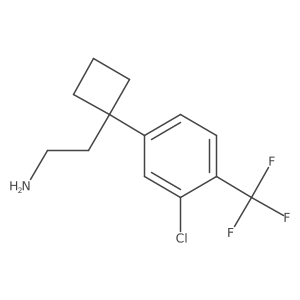 2-{1-[3-Chloro-4-(trifluoromethyl)phenyl]cyclobutyl}ethan-1-amine Structure