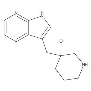 3-({1H-pyrrolo[2,3-b]pyridin-3-yl}methyl)piperidin-3-ol结构式