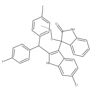 3-(2-(Bis(4-fluorophenyl)methyl)-6-chloro-1H-indol-3-yl)-3-ethoxyindolin-2-one结构式