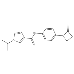 N-[4-(2-Oxoazetidin-1-yl)phenyl]-1-propan-2-ylpyrazole-4-carboxamide Structure