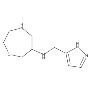 N-[(1H-pyrazol-3-yl)methyl]-1,4-oxazepan-6-amine结构式