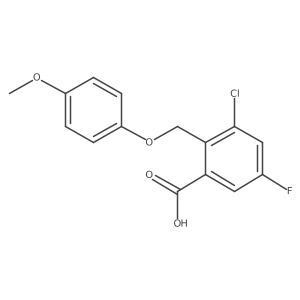 3-Chloro-5-fluoro-2-((4-methoxyphenoxy)methyl)benzoic acid结构式