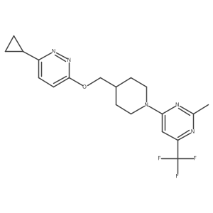 4-(4-{[(6-Cyclopropylpyridazin-3-yl)oxy]methyl}piperidin-1-yl)-2-methyl-6-(trifluoromethyl)pyrimidine Structure