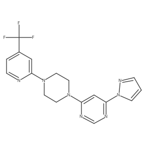 4-(1H-pyrazol-1-yl)-6-{4-[4-(trifluoromethyl)pyridin-2-yl]piperazin-1-yl}pyrimidine结构式