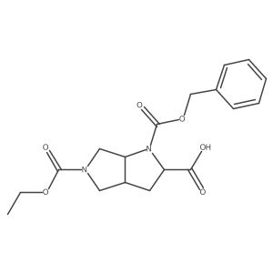1-[(Benzyloxy)carbonyl]-5-(ethoxycarbonyl)-octahydropyrrolo[3,4-b]pyrrole-2-carboxylic acid结构式