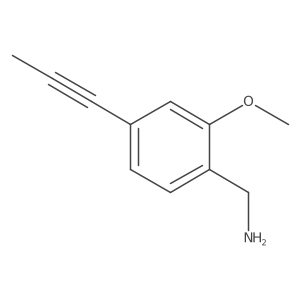 (2-Methoxy-4-(prop-1-yn-1-yl)phenyl)methanamine结构式