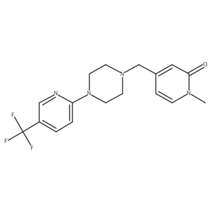 1-Methyl-4-({4-[5-(trifluoromethyl)pyridin-2-yl]piperazin-1-yl}methyl)-1,2-dihydropyridin-2-one结构式