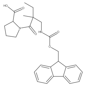 (2R)-1-{2-[({[(9H-fluoren-9-yl)methoxy]carbonyl}amino)methyl]-2-methylbutanoyl}pyrrolidine-2-carboxylic acid结构式