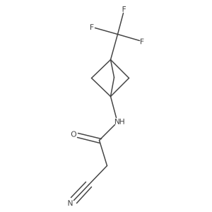 2-cyano-N-[3-(trifluoromethyl)bicyclo[1.1.1]pentan-1-yl]acetamide结构式