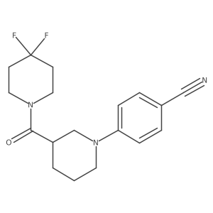 4-[3-(4,4-Difluoropiperidine-1-carbonyl)piperidin-1-yl]benzonitrile结构式