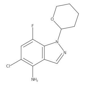 5-chloro-7-fluoro-1-(tetrahydro-2H-pyran-2-yl)-1H-Indazol-4-amine Structure
