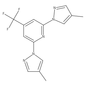 2,6-Bis(4-methyl-1H-pyrazol-1-yl)-4-(trifluoromethyl)pyridine结构式