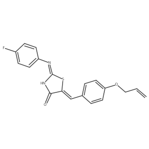 (5Z)-2-[(4-fluorophenyl)amino]-5-[4-(prop-2-en-1-yloxy)benzylidene]-1,3-thiazol-4(5H)-one结构式