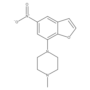1-Methyl-4-(5-nitro-7-benzofuranyl)piperazine Structure