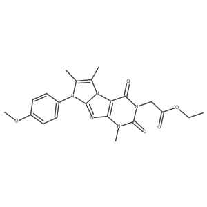 ethyl 2-(8-(4-methoxyphenyl)-1,6,7-trimethyl-2,4-dioxo-1H-imidazo[2,1-f]purin-3(2H,4H,8H)-yl)acetate Structure