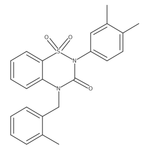 2-(3,4-dimethylphenyl)-4-(2-methylbenzyl)-2H-1,2,4-benzothiadiazin-3(4H)-one 1,1-dioxide Structure