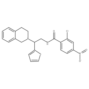 2-chloro-N-(2-(3,4-dihydroisoquinolin-2(1H)-yl)-2-(thiophen-2-yl)ethyl)-4-nitrobenzamide结构式