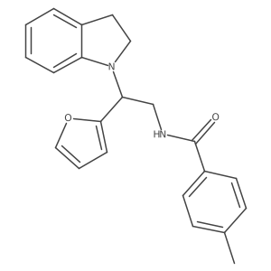 N-(2-(furan-2-yl)-2-(indolin-1-yl)ethyl)-4-methylbenzamide Structure
